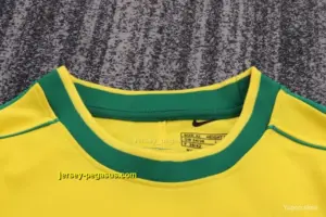 Retro Kids 1998 Brazil Home Long Sleeve Jersey