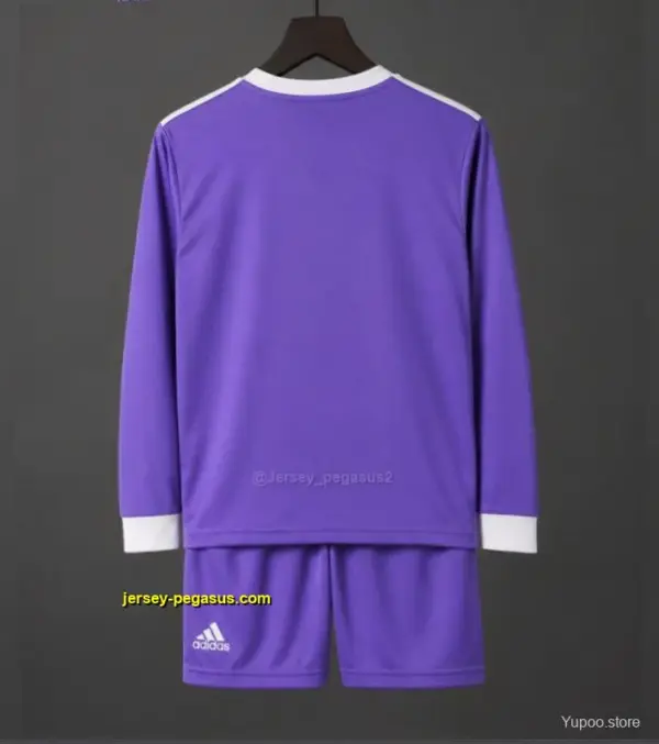 Retro Kids Real Madrid Away Long Sleeve Jersey