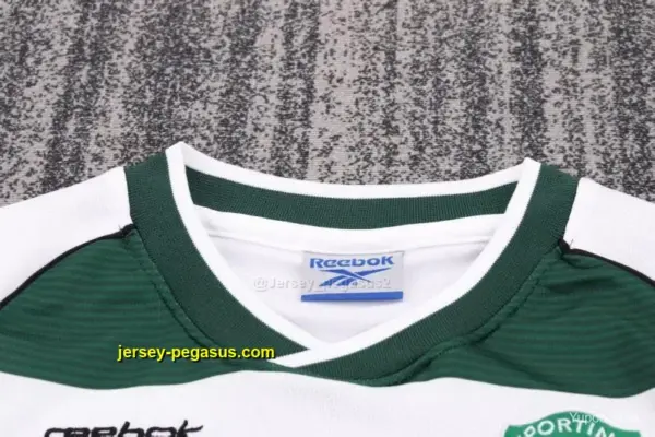 Retro Kids Sporting CP White Green Home Long Sleeve Jersey