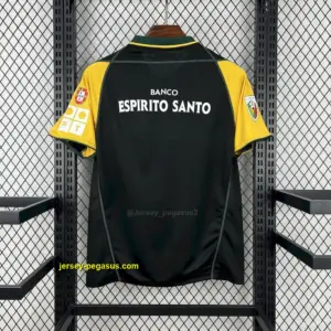 20 Sporting CP Retro Away Black with Yellow Sleeves Jersey