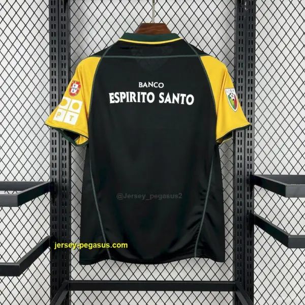 20 Sporting CP Retro Away Black with Yellow Sleeves Jersey