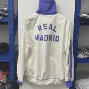 Real Madrid retro white windbreaker jacket