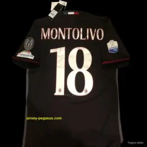 Retro 16 17 AC Milan Home Jersey Supercoppa TIM Juventus VS AC Milan With Superc