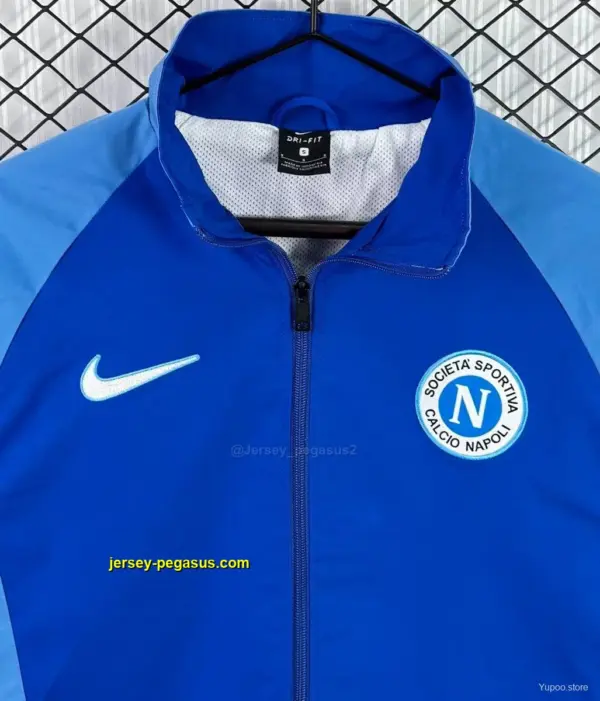 Retro 19 Napoli Blue Light Blue Full Zipper WIndbreaker