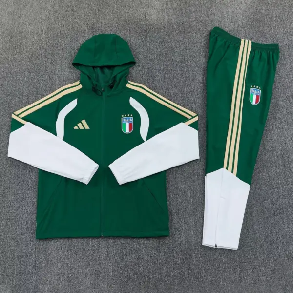 Italy 2026 green windbreaker jacket+pants