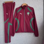 Morocco 2026 red with green windbreaker tracksuit