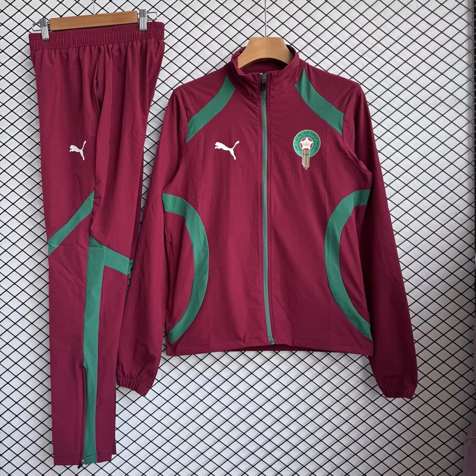 Morocco 2026 red with green windbreaker tracksuit Morocco 2026 red with green windbreaker tracksuit