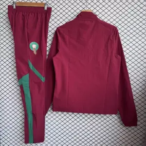 Morocco 2026 red with green windbreaker tracksuit