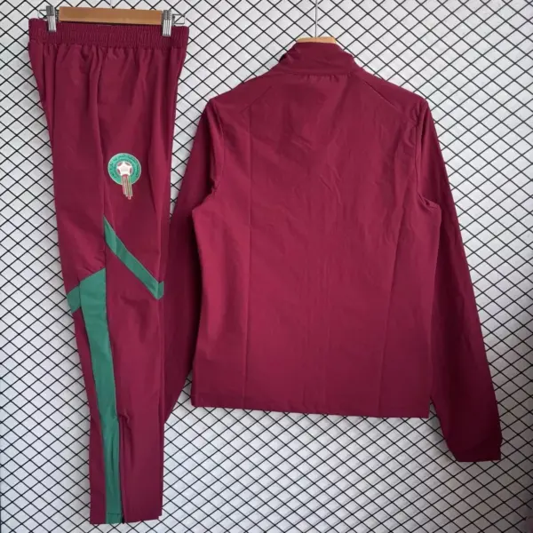Morocco 2026 red with green windbreaker tracksuit