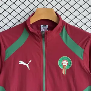 Morocco 2026 red with green windbreaker tracksuit