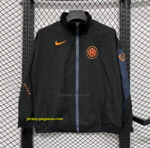 Inter Milan Black Full Zipper Windbreaker