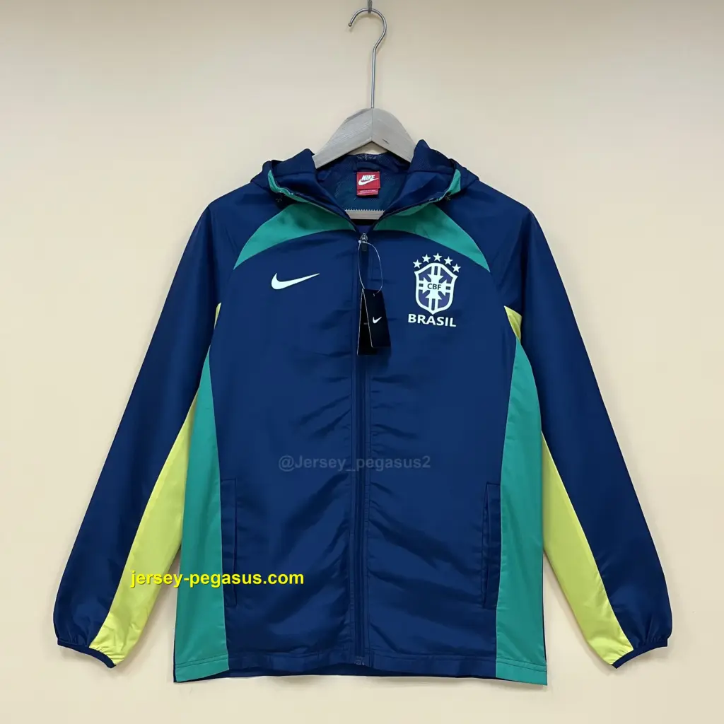 Brazilian trench coat dark blue green yellow