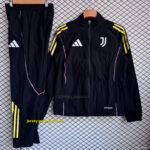 Juventus Black Full Zipper Windbreaker + Long Pants