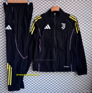 Juventus Black Full Zipper Windbreaker + Long Pants