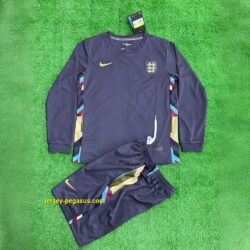 2024 England Away Kid Kits Long Sleeve UEFA Euro Children Sets Football Replicas