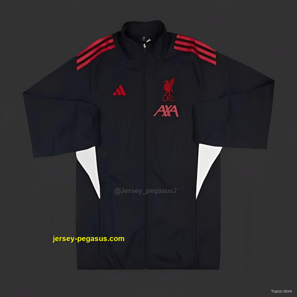 Liverpool BLACK Full Zipper Windbreaker