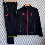 Liverpool BlackRed Full Zipper Windbreaker + Long Pants