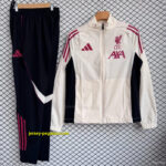 Liverpool CreamRed Full Zipper Windbreaker + Long Pants