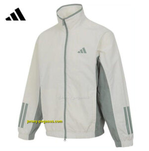 2025 Adidas Cream Colored Nylon Taslon Full Zipper Windbreaker