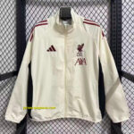 Liverpool White Full Zipper Windbreaker