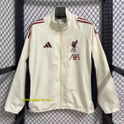 Liverpool White Full Zipper Windbreaker