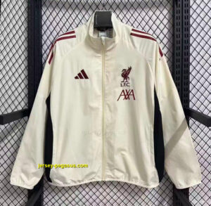 Liverpool White Full Zipper Windbreaker