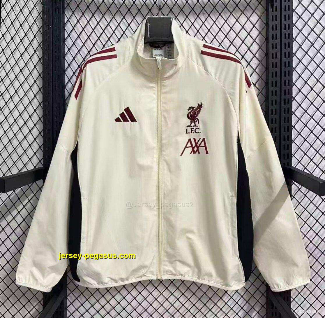 Liverpool White Full Zipper Windbreaker Liverpool White Full Zipper Windbreaker