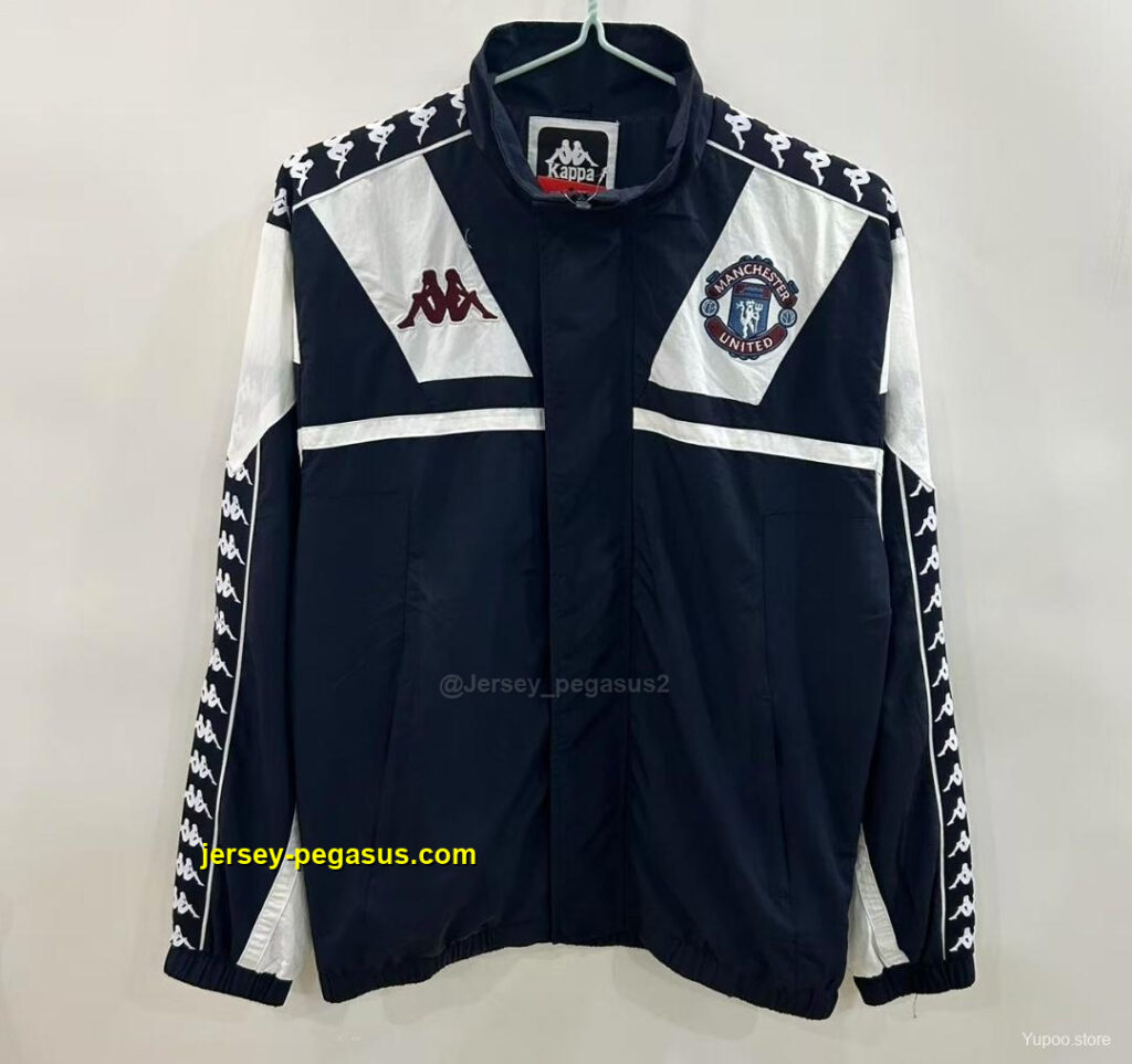 Manchester United 1967 Style BlackWhite Windbreaker