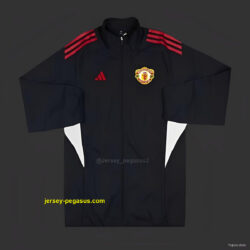 Manchester United BLACK Full Zipper Windbreaker