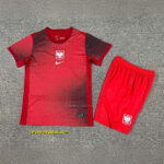 2024 Poland Away Kid Kits UEFA Euro Children Sets Soccer Jerseys