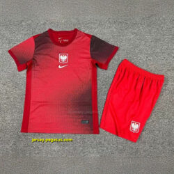 2024 Poland Away Kid Kits UEFA Euro Children Sets Soccer Jerseys