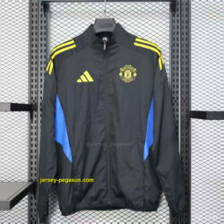 Manchester United Black Windbreaker (with Inner Lining)