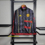 Manchester United Jacket Retro Black Pattern Windbreaker