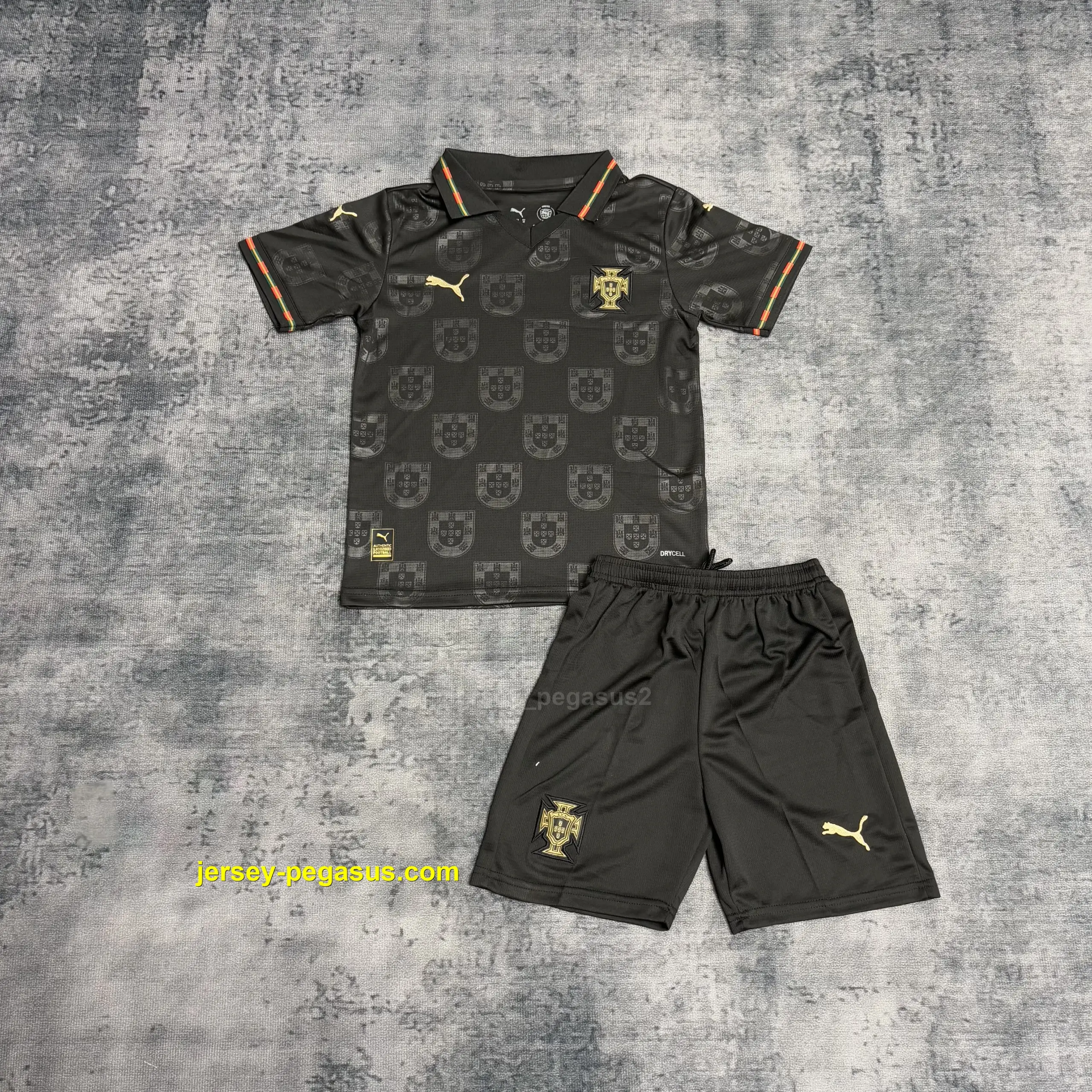 Kids 2026 Portugal Special Edition Black Jersey Kids 2026 Portugal Special Edition Black Jersey
