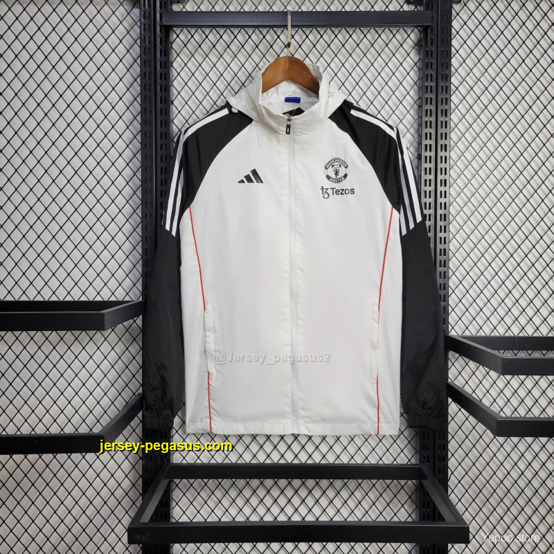 Manchester United Jacket White Windbreaker Manchester United Jacket White Windbreaker