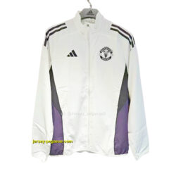 Manchester United White Full Zipper Windbreaker