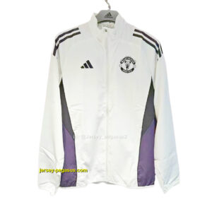 Manchester United White Full Zipper Windbreaker