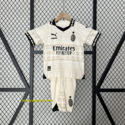 AC Milan Fouth Kid Kits Beige Children Sets Jersey