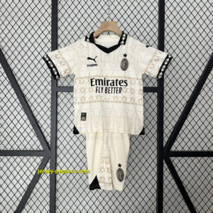 AC Milan Fouth Kid Kits Beige Children Sets Jersey