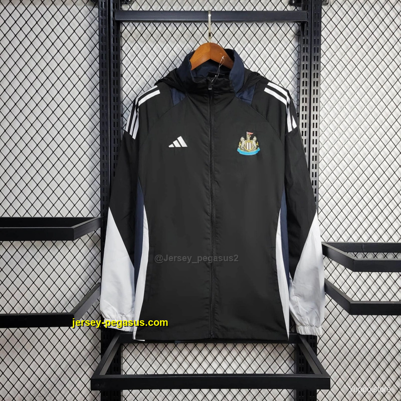 Newcastle United Jacket Black Windbreaker Newcastle United Jacket Black Windbreaker
