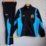 Olympique Marseille Black Full Zipper Windbreaker + Long Pants