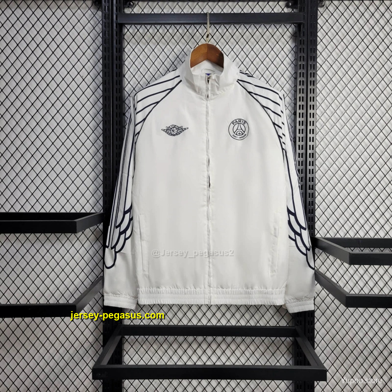 PSG Air Jordan Jacket White Windbreaker PSG Air Jordan Jacket White Windbreaker
