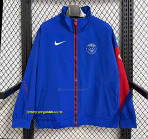 Paris Saint-Germain Blue with Red Full Zipper Windbreaker