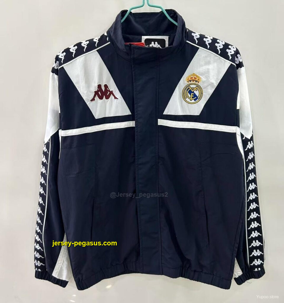 Real Madrid 1967 Style BlackWhite Windbreaker