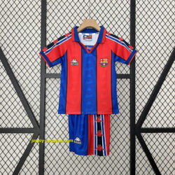 Barcelona Home Retro Kid Kits Youth Apparels