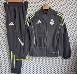 Real Madrid BlackGreen Full Zipper Windbreaker + Long Pants