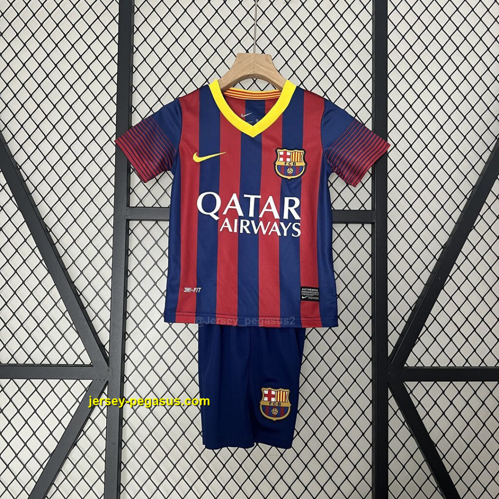 Barcelona Home Retro Kids Kits Children Shirt Cheap Jersey