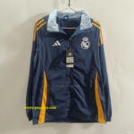 Real Madrid Blue Mid-length Windbreaker Jacket