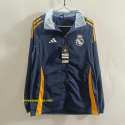Real Madrid Blue Mid-length Windbreaker Jacket