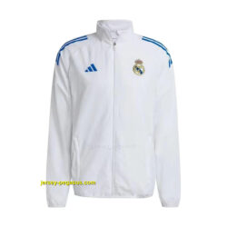 Real Madrid White Blue Full Zipper Windbreaker